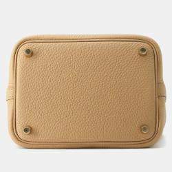 Hermes Biscuit Taurillon Clemence Leather Picotin Lock 18 Tote Bag
