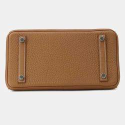 Hermes Gold Togo Leather Birkin 25 Top Handle Bag