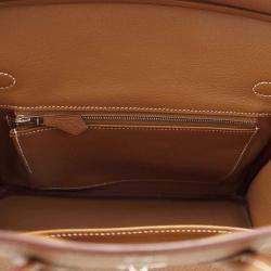 Hermes Gold Togo Leather Birkin 25 Top Handle Bag