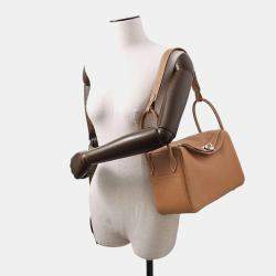 Hermes Gold Taurillon Clemence Lindy 26 Shoulder Bag