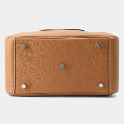 Hermes Gold Taurillon Clemence Lindy 26 Shoulder Bag