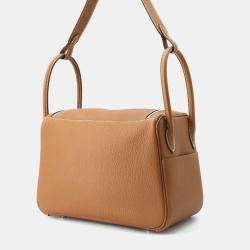 Hermes Gold Taurillon Clemence Lindy 26 Shoulder Bag