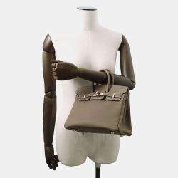Hermes Verso Etoupe/Marron Fonce Togo Leather Birkin 25 Bag