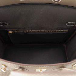 Hermes Verso Etoupe/Marron Fonce Togo Leather Birkin 25 Bag