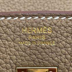 Hermes Verso Etoupe/Marron Fonce Togo Leather Birkin 25 Bag