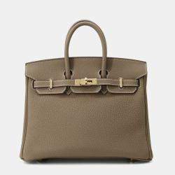 Hermes Verso Etoupe/Marron Fonce Togo Leather Birkin 25 Bag