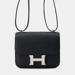 Hermes Black Epsom Constance III Miroir Mini Shoulder Bag