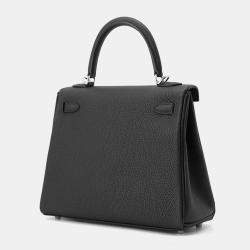 Hermes  Black Togo Leather Kelly Retourne 25 Shoulder Bag