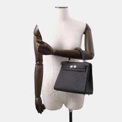 Hermes  Black Togo Leather Kelly Retourne 25 Shoulder Bag
