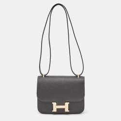 Hermes Graphite Epsom Leather Constance III Mini Miroir Bag
