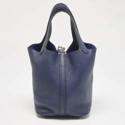 Hermès Bleu de Prusse Taurillon Clemence Leather Picotin Lock 18 Bag