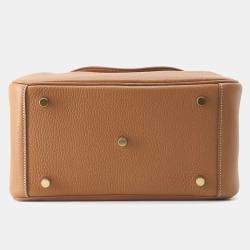 Hermes Gold Taurillon Clemence Leather Lindy 26 Shoulder Bag