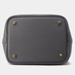 Hermes Ardoise Taurillon Clemence Leather Picotin Lock 22 Bag