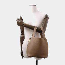 Hermes Etoupe Taurillon Clemence Leather Picotin Lock 22 Shoulder Bag
