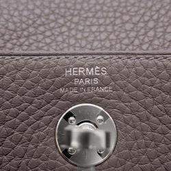 Hermes Gris Meyer Taurillon Clemence Leather Lindy Mini Shoulder Bag