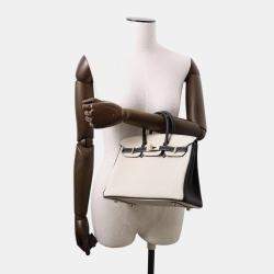 Hermes Craie Black Togo Leather Birkin 25 Tote Bag 