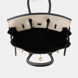 Hermes Craie Black Togo Leather Birkin 25 Tote Bag 