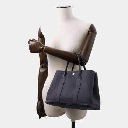 Hermes Blue Indigo Negonda Leather Garden Party TPM Tote Bag