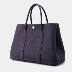 Hermes Blue Indigo Negonda Leather Garden Party TPM Tote Bag