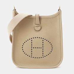 Pre Owned Hermes Trench Taurillon Clemence Leather Evelyne Long TPM Shoulder Bag