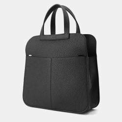 Hermes Black Taurillon Clemence Halzan 25 Tote Bag
