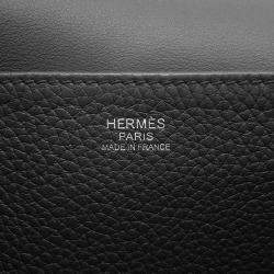 Hermes Black Taurillon Clemence Halzan 25 Tote Bag