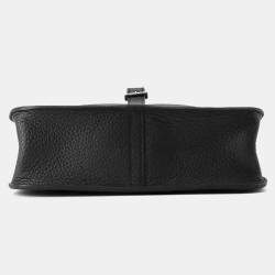 Hermes Black Taurillon Clemence Halzan 25 Tote Bag