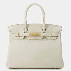Hermes Craie Togo Leather Birkin 30 Tote Bag