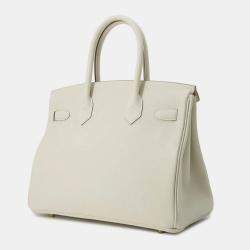 Hermes Craie Togo Leather Birkin 30 Tote Bag