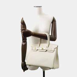 Hermes Craie Togo Leather Birkin 30 Tote Bag