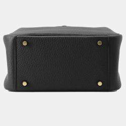 Hermes Black Taurillon Clemence Lindy 22 Handbag