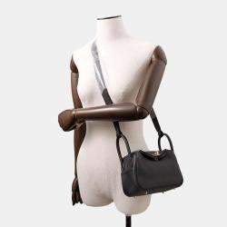 Hermes Black Taurillon Clemence Lindy 22 Handbag