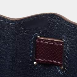 Hermès Raisin/Bleu de Malte Epsom Leather Gold Finish Kelly Sellier 28 Bag