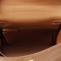 Hermes Gold Togo Leather Kelly 25 Handbag