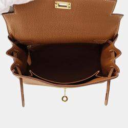 Hermes Gold Togo Leather Kelly 25 Handbag
