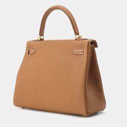 Hermes Gold Togo Leather Kelly 25 Handbag