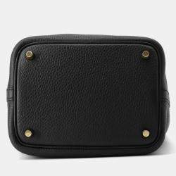 Hermes Black Taurillon Clemence Picotin Lock 18 Bag