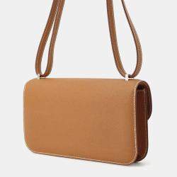 Hermes Gold Epsom Constance Shoulder Bag