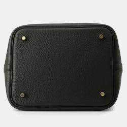 Hermes Black Taurillon Clemence Picotin Lock 22 Bag