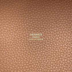 Hermes Gold Taurillon Clemence Leather Picotin Lock 22 Bag