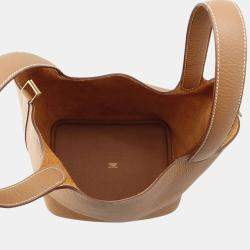 Hermes Gold Taurillon Clemence Leather Picotin Lock 22 Bag