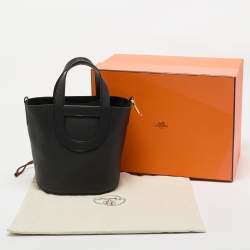 Hermes Noir Taurillon Clemence and Swift Leather In The Loop 18 Bag
