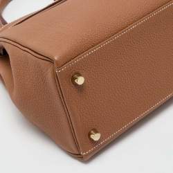 Pre Owned Hermès Gold Togo Leather Gold Finish Kelly Retourne 28 Bag