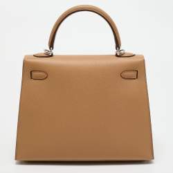 Hermès Biscuit Epsom Leather Palladium Finish Kelly Sellier 25 Bag