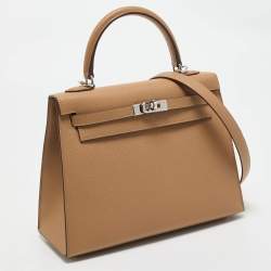 Hermès Biscuit Epsom Leather Palladium Finish Kelly Sellier 25 Bag