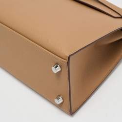 Hermès Biscuit Epsom Leather Palladium Finish Kelly Sellier 25 Bag