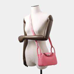Hermes Rose Azalee Taurillon Lecmans Mini Lindy Shoulder Bag