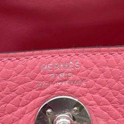 Hermes Rose Azalee Taurillon Lecmans Mini Lindy Shoulder Bag