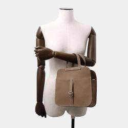 مملوكة مسبقًا Hermes Etoupe Taurillon Clemence Halzan 25 Shoulder Bag