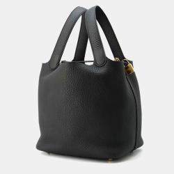 Hermes Black Taurillon Clemence Picotin Lock MM